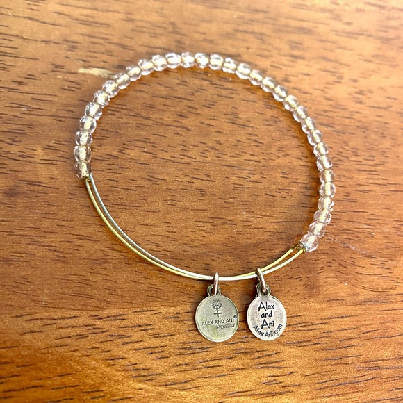 Alex and Ani Devotion Beaded Bracelet Rose Gold Bangle Delicate Adjustable Gift - Picture 3 of 5